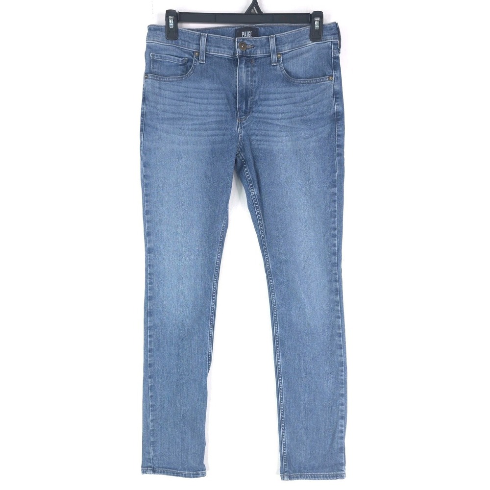 PAIGE Lennox Men 33 Slim Fit Jeans Viscount Transcend Stretch Dark Indigo DNM981